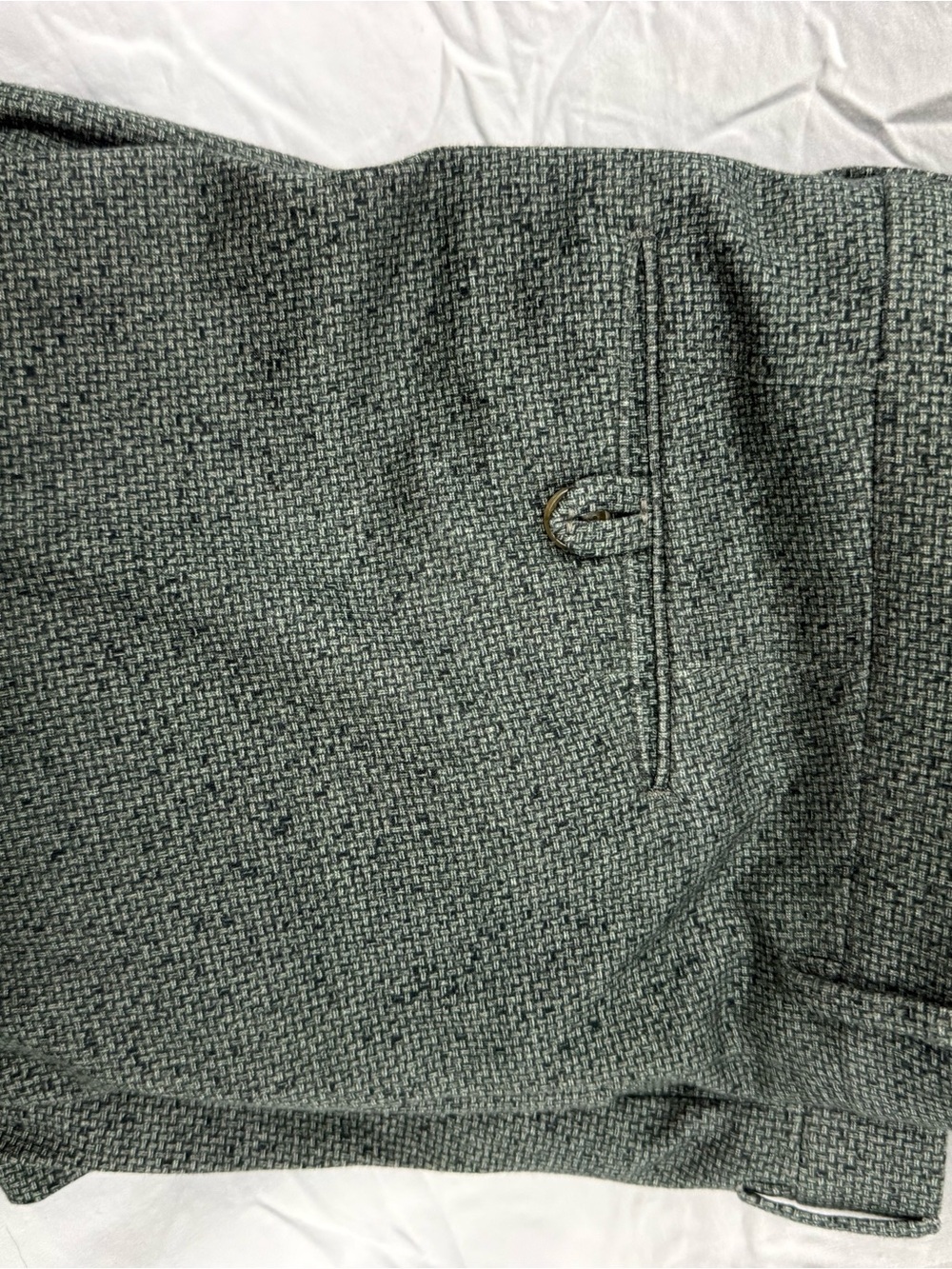 Made in Italy Berwich Men's Textured Gray/green Dress Pants - Picture 2 of 4